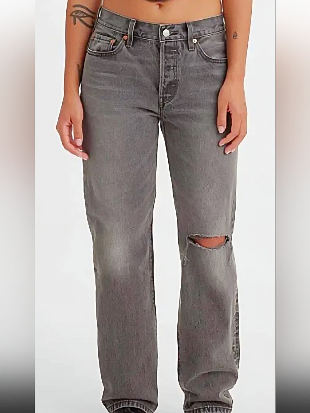 EXCELLENT CONDITION!! Levis 501 Premium Denim High Rise Gray Jeans- SZ 32